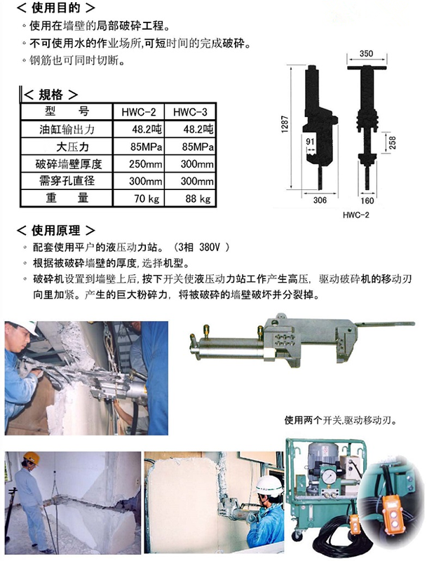 墻壁破碎鉗HWC-2，3